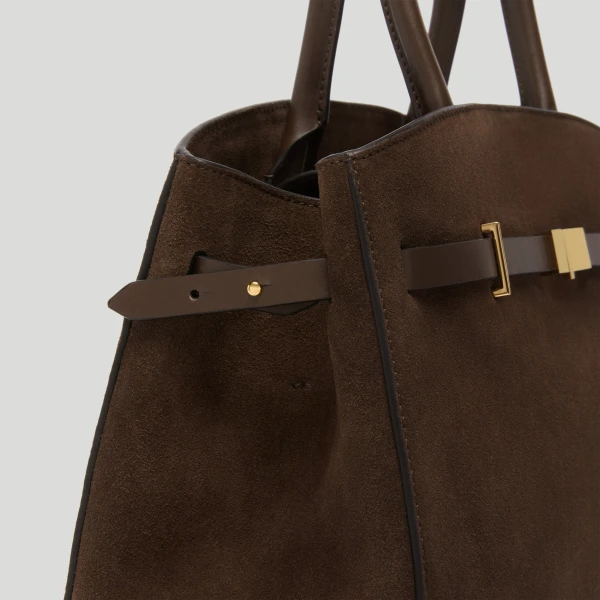 Demellier The Midi Hudson in Mocha Crossbody Bag, view 3