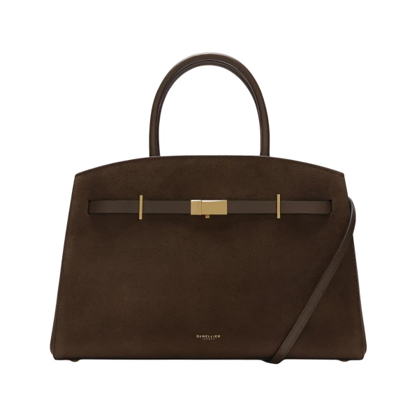 Demellier The Midi Hudson in Mocha Crossbody Bag