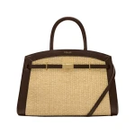 Brown-The-Midi-Hudson-in-Warm-Raffia56170_nobg Demellier The Midi Hudson in Warm Raffia Crossbody Bag