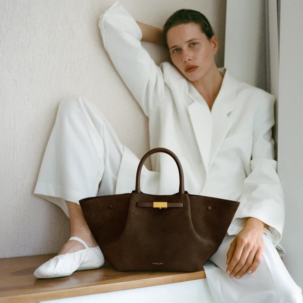 Demellier The Midi New York in Mocha Crossbody Bag, view 2