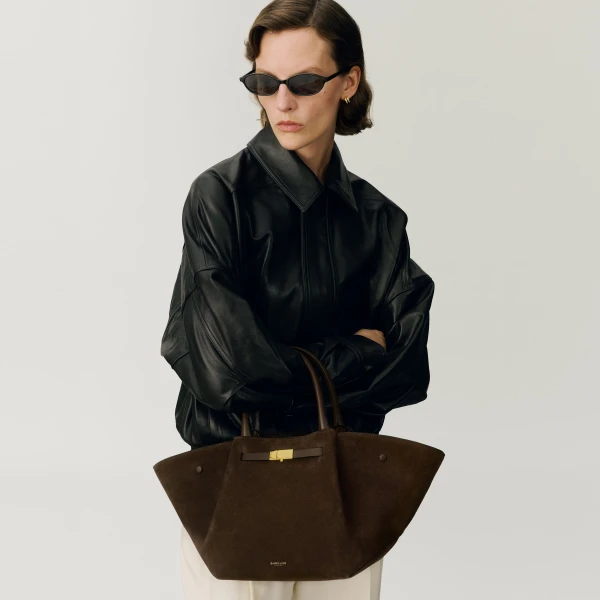 Demellier The Midi New York in Mocha Crossbody Bag, view 7