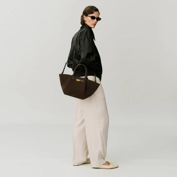Demellier The Midi New York in Mocha Crossbody Bag, view 8
