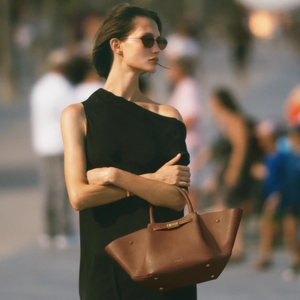 Demellier The Midi New York in Tan Crossbody Bag, view 2