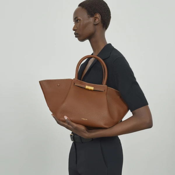 Demellier The Midi New York in Tan Crossbody Bag, view 7