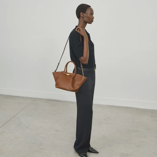 Demellier The Midi New York in Tan Crossbody Bag, view 8