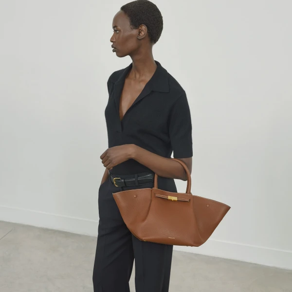 Demellier The Midi New York in Tan Crossbody Bag, view 9
