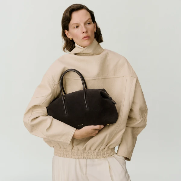 Demellier The Midi Stockholm in Dark Chocolate Tote Bag, view 6