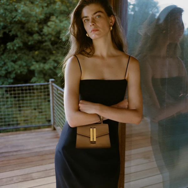 Demellier The Nano Montreal in Deep Toffee Mini Bag, view 2
