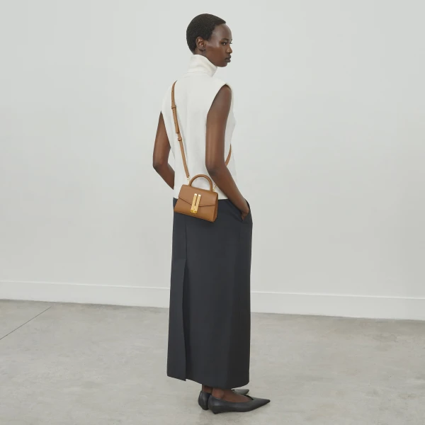 Demellier The Nano Montreal in Deep Toffee Mini Bag, view 8