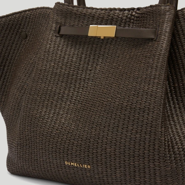 Demellier The New York in Espresso Raffia Crossbody Bag, view 2