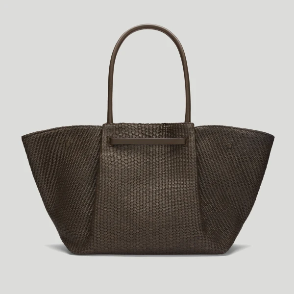 Demellier The New York in Espresso Raffia Crossbody Bag, view 5