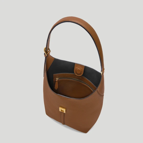 Demellier The Siena Bucket in Tan Bucket Bag, view 4
