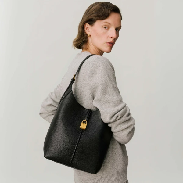 Demellier The Siena Bucket in Tan Bucket Bag, view 7