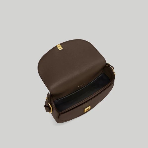 Demellier The Siena Saddle in Mocha Crossbody Bag, view 3