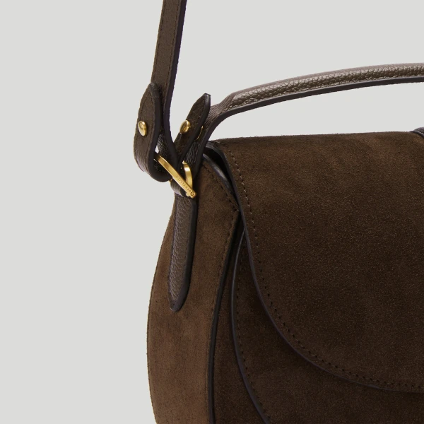 Demellier The Siena Saddle in Mocha Crossbody Bag, view 5