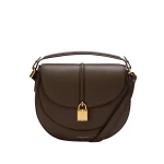 Demellier The Siena Saddle in Mocha Crossbody Bag