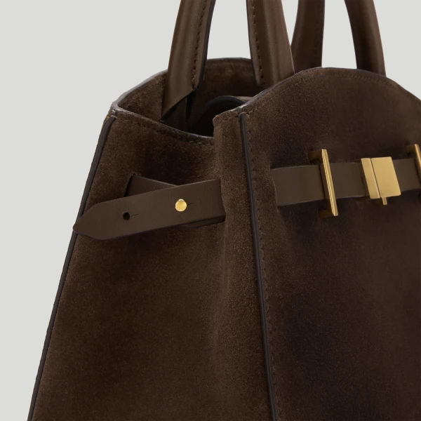 Demellier The Small Hudson in Mocha Crossbody Bag, view 3