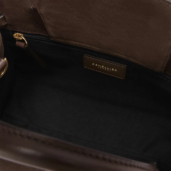 Demellier The Small Hudson in Mocha Crossbody Bag, view 5