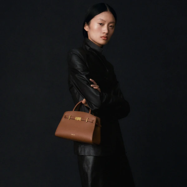 Demellier The Small Hudson in Tan Crossbody Bag, view 2