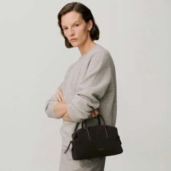 Demellier The Small Stockholm in Dark Chocolate Tote Bag, view 7