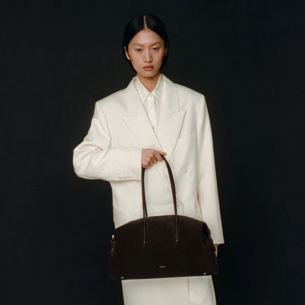 Demellier The Stockholm in Dark Chocolate Tote Bag, view 2