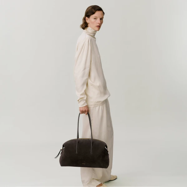 Demellier The Stockholm in Dark Chocolate Tote Bag, view 8