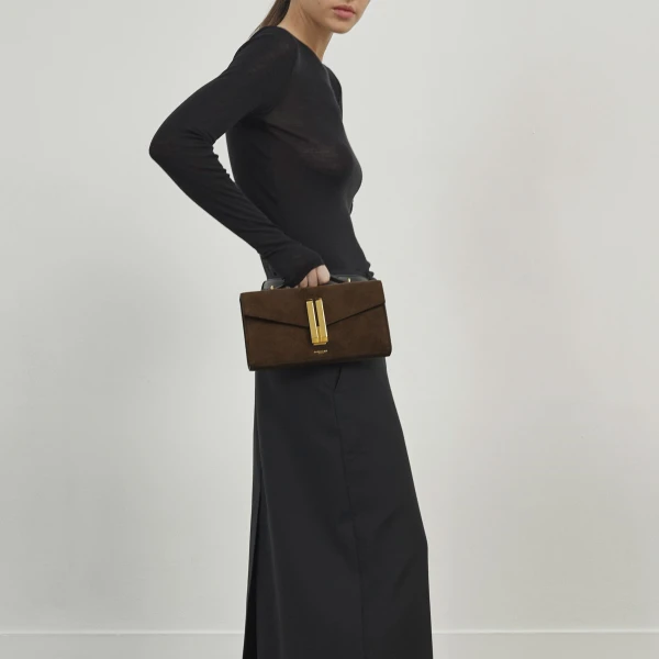 Demellier The Vancouver Clutch in Mocha Clutch Bag, view 7