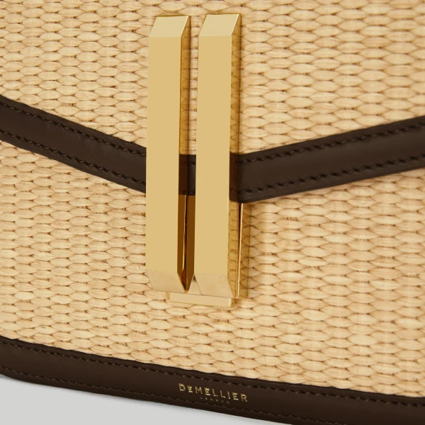 Demellier The Vancouver in Warm Raffia Crossbody Bag, view 2