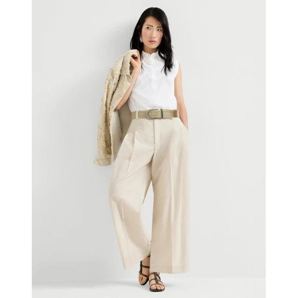 Brunello Cucinelli A-line trousers in Beige, view 5