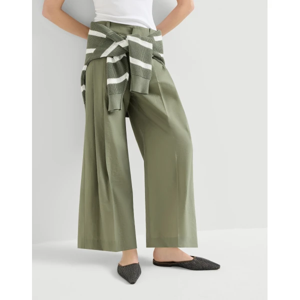 Brunello Cucinelli A-line trousers in Green, view 5