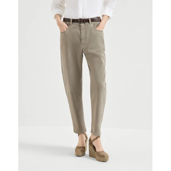 Brunello Cucinelli Baggy Tapered trousers in Military, view 2