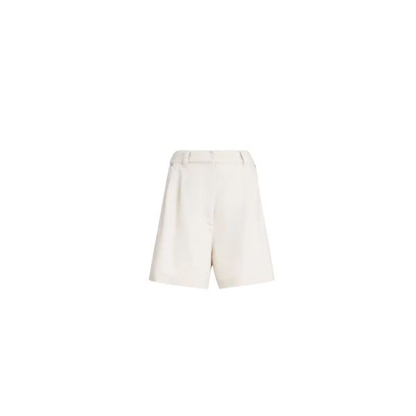 Brunello Cucinelli Baggy shorts with monili in Chalk