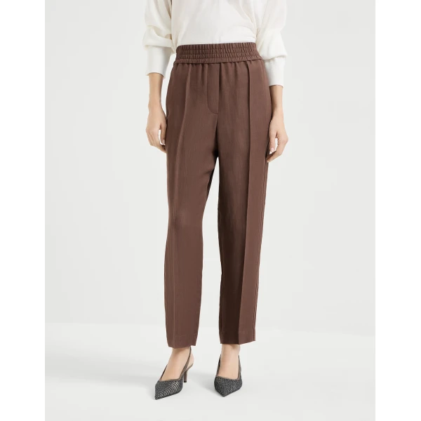 Brunello Cucinelli Baggy trousers in Cocoa, view 2