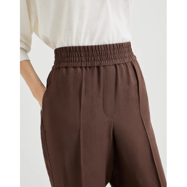 Brunello Cucinelli Baggy trousers in Cocoa, view 4