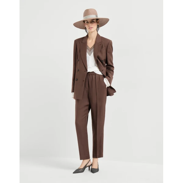 Brunello Cucinelli Baggy trousers in Cocoa, view 6