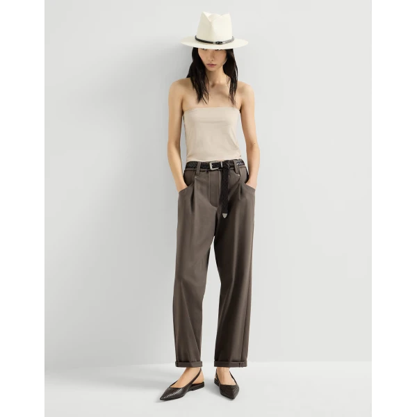 Brunello Cucinelli Baggy trousers in Pine Cone Brown, view 5