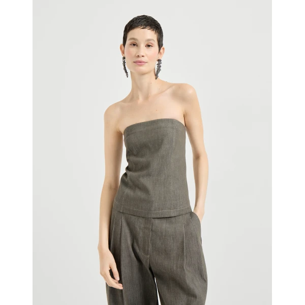 Brunello Cucinelli Bandeau top in Olive, view 2