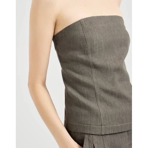 Brunello Cucinelli Bandeau top in Olive, view 4