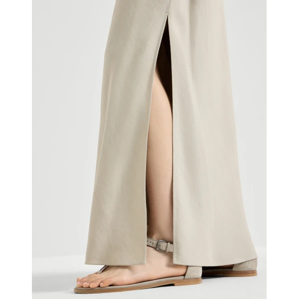 Brunello Cucinelli Bias-cut skirt in Buff, view 4