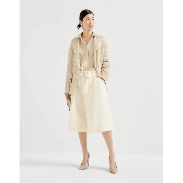 Brunello Cucinelli Blazer with dazzling net embroidery in Cream, view 6