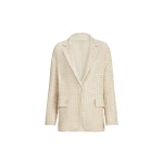 Brunello Cucinelli Blazer with dazzling net embroidery in Cream