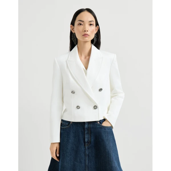 Brunello Cucinelli Blazer with monili in White, view 2