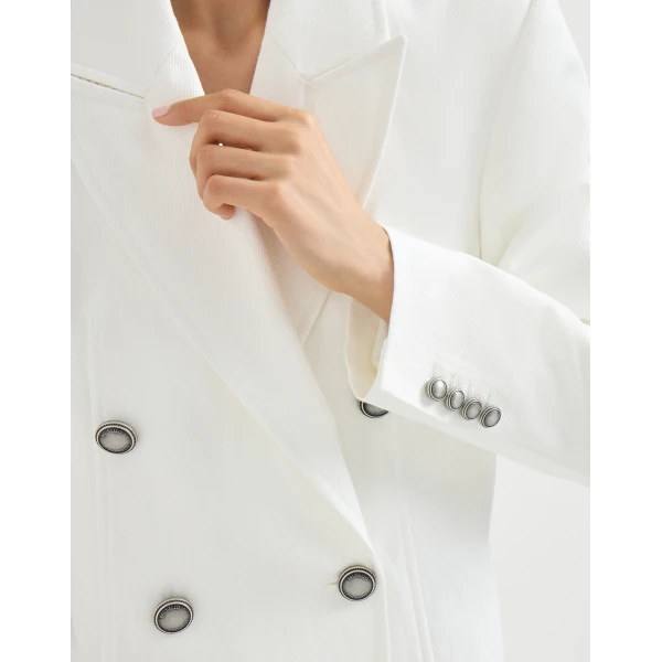 Brunello Cucinelli Blazer with monili in White, view 4