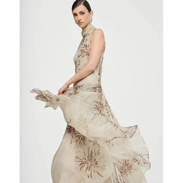 Brunello Cucinelli Bloom print organza dress, view 5