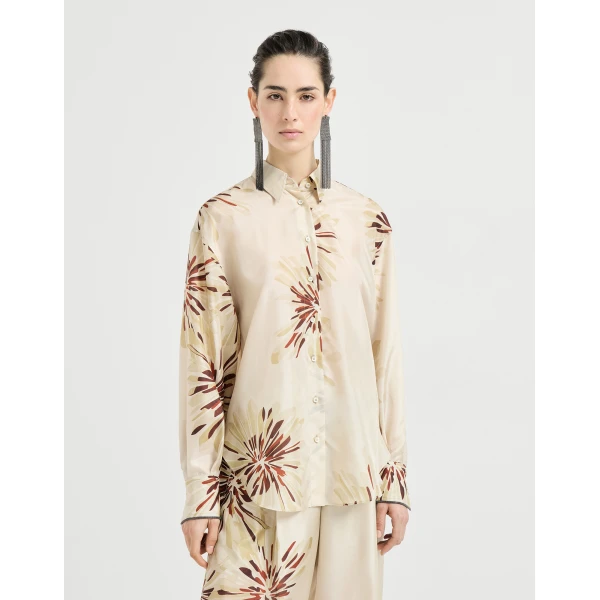 Brunello Cucinelli Bloom print pongee shirt, view 2