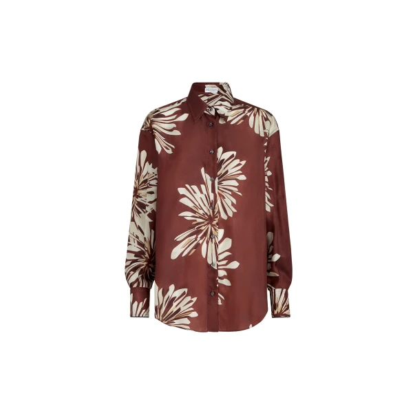 Brunello Cucinelli Bloom print pongee shirt