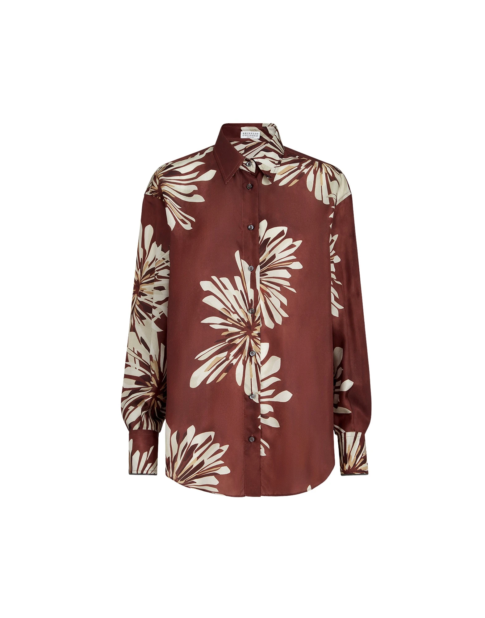 Brunello Cucinelli Bloom print pongee shirt