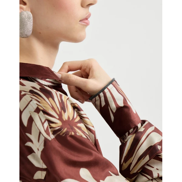 Brunello Cucinelli Bloom print pongee shirt, view 4