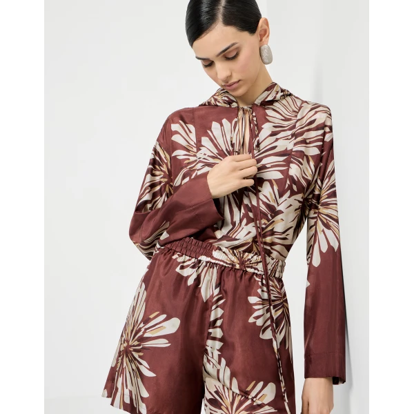 Brunello Cucinelli Bloom print pongee shirt, view 5