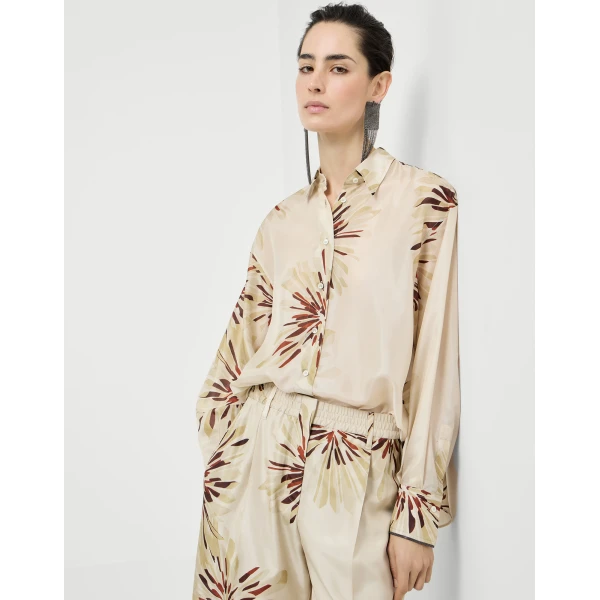 Brunello Cucinelli Bloom print pongee shirt, view 5